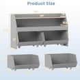 thumbnail image 3 of Costway Kids Toy Storage Organizer with 2 Movable Drawers Open Shelf Compartment for Kids Gray, 3 of 10