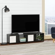Mainstays Expandable Side by Side or Stacking TV Stand for TVs up to 70 inches, Black Oak