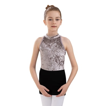 FhsagQ Ensembles 4T Filles Ensembles d'Hiver Noël Robe d'Entraînement d'Été Confortable pour Filles Robe de Performance pour Enfants Robe de Danse Latine Ensemble de Robe de Danse Classique Gymnastique Brun 5-6 Ans