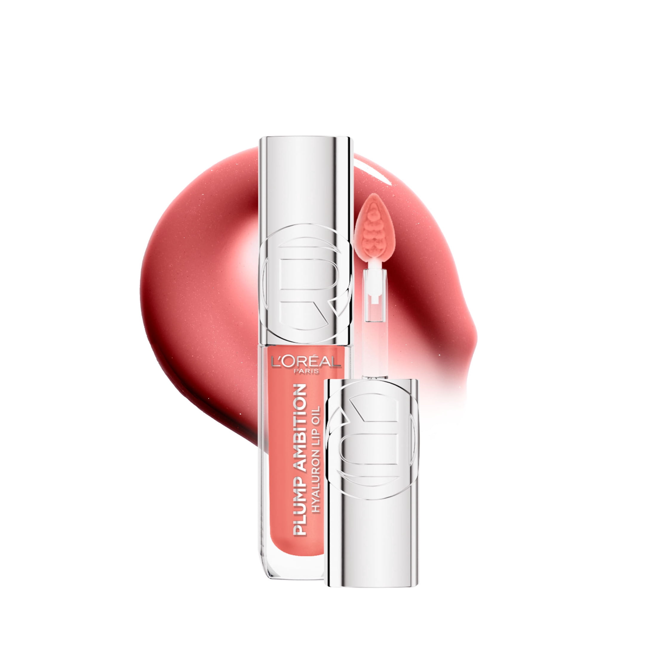 L’Oréal Paris Huile à Lèvres Teintée Plump Ambition, Brillant à lèvres repulpant, Léger picotement, Non collant, Hydratant, infusé d'acide hyaluronique, LATTE GLACÉ, 5 ml