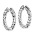 thumbnail image 2 of Sterling Boucles d'Oreilles Créoles en Argent Rhodié CZ In & Out QE12994, 2 of 2