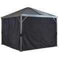 thumbnail image 2 of Sojag, rideaux noirs pour abri soleil Sanibel, 10 pi x 10 pi, polyester, rideaux d'extérieur, 2 of 6
