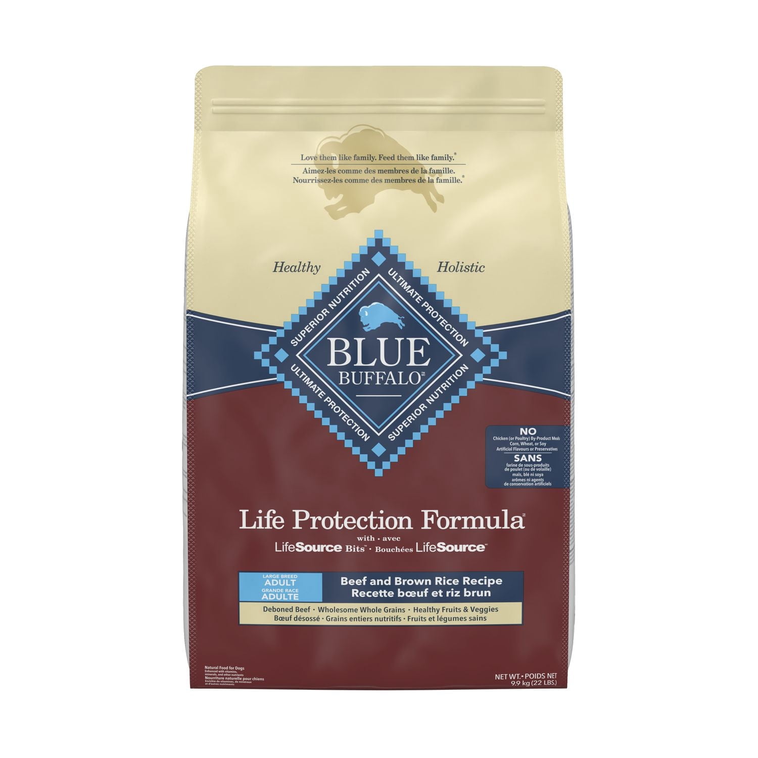 Blue Buffalo Life Protection Formula Natural Adult Large Breed Dry Dog Food, Beef and Brown Rice 10kg