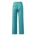 thumbnail image 5 of Weiqiqre Mens Pants New Linen Pants Drawstring Elastic Solid Color Loose Casual Trousers Lightweight Slight Stretch, and Regular Fit for All-Season Going Out, 5 of 5