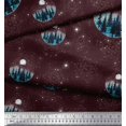 thumbnail image 3 of Soimoi Georgette Viscose Fabric Tree,Moon & Sacred Geometry Galaxy Printed Fabric 1 Yard 42 Inch Wide, 3 of 3