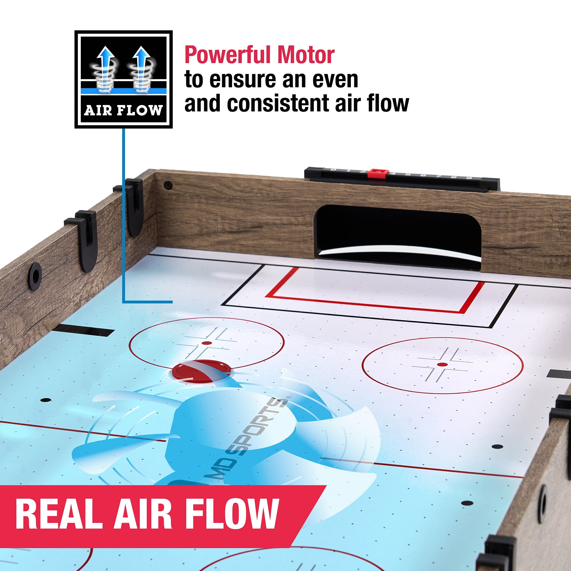 Table de jeu combinée de 48 po, air hockey, baby-foot et billard, table multi-jeux par MD Sports