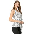 thumbnail image 4 of INSPIRE CHIC Hauts d'Été pour Femmes Sans Manches à Encolure en V Portefeuille à Taille Nouée, 4 of 6