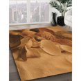 thumbnail image 3 of Ahgly Tapis Rond Lavable en Machine Intérieur Transitionnel Orange Néon, 4 Pieds Rond, 3 of 7