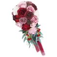 thumbnail image 1 of ziyahi Elegant Wedding Bouquets for Bride Waterfall Shape Handmade Decor Red, 1 of 9