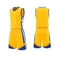 thumbnail image 2 of RKSTN Soccer Maillot Enfants Sans Manches Col Rond Chandail de Soccer avec Shorts Ensemble d'Uniforme d'Entraînement 2 Pcs Ensemble de Maillot de Soccer (Jaune, P) Unisexe, 2 of 5