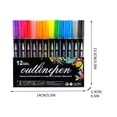 thumbnail image 3 of Fesfesfes Line Double Markers 8mm Precision Outline Pens DIY Drawing Kit with Glitter Gel Ink Blendable Colors for Birthday Greeting Card, Doodling B, 3 of 5