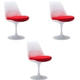 thumbnail image 1 of Heavenly White Tulip Armless Chair with Cushion SET OF 3, 1 of 5