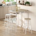 thumbnail image 2 of HOMCOM 3 Piece Counter Height Table Chair Set with Table, 2 Matching Stools, 2 of 10