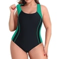 thumbnail image 3 of Charmo Plus Size Swimsuit for Womens One Piece Athletic Racerback Bathing Suits, 3 of 5