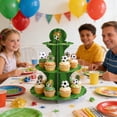 thumbnail image 4 of weibbin 3-Tier Paper Football Theme Cake Stand for Birthday Party Dessert Display, 12.5 Inches, Green, 4 of 6