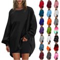 thumbnail image 1 of UVEASISHA Chandails Amples de Mode pour Femmes à Manches Longues à Col Rond, Chandails Amples Décontractés à Épaules Tombantes, Hauts Confortables et Doux, Tenues d'Automne 2025, Soldes Vêtements Aujourd'hui, Orange, m, 1 of 6