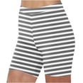 thumbnail image 1 of Plebaso Shorts pour Femmes 2025 Imprimé Rayé Shorts de Plage Taille Haute Mode Leggings Courts, 1 of 5