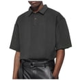 thumbnail image 2 of ylioge Short Sleeve T Shirts for Men Pullover Button Collared Golf Tees Tops Casual Solid Color Textured Loose Comfort Lapel Tshirts Shirt, 2 of 6