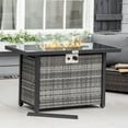thumbnail image 2 of Outsunny 50,000 BTU Propane Fire Pit Table with Glass Wind Guard Gray, 2 of 10