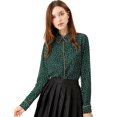 thumbnail image 2 of INSPIRE CHIC Chemises Boutonnées à Manches Longues Imprimées avec Passepoil pour Femmes m Vert, 2 of 2