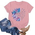 thumbnail image 2 of T-shirts Décontractés à Manches Courtes Imprimé Lettre Col Rond T-Shirt de Loisirs Oversize Femme Rose TTTG, 2 of 5