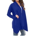 thumbnail image 4 of UPPADA Long Button Down Cardigans for Women Dressy Cardigan Open Front Sweater Open Back Sweatshirts with Pockets Blue,M, 4 of 6
