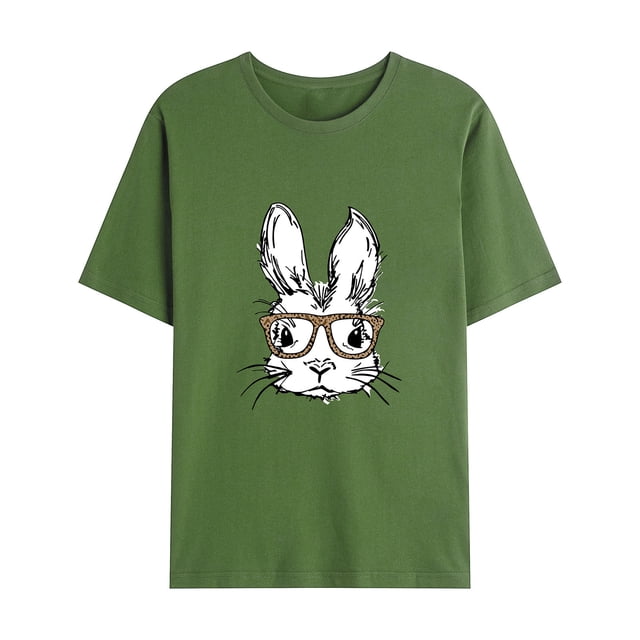 EGNMCR T-Shirts pour Homme Hommes Décontracté Mode Col Rond Chandail à Enfiler T-Shirt Imprimé de Pâques Manches Courtes Hauts Cadeaux pour Hommes