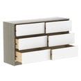 thumbnail image 4 of Boobeyeh Commode Double Alex 6 Tiroirs Gris Blanc – Rangement Moderne, 4 of 9