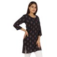 thumbnail image 2 of Moomaya Womens Tops Rayon Block Print Tunic 3/4th Sleeve Tunic Summer Blouse, 2 of 8