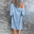 thumbnail image 4 of Mrat Cardigan Léger pour Femme à Col Rond, à Boutons, à Manches Longues, Tricot, Ouvert à l'Avant, Chandail de Printemps, Cardigan S-119 Bleu Ciel 3TG, 4 of 7