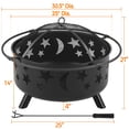 thumbnail image 4 of Yaheetech Round Fire Pit with Stars Moons Pattern, Black, 4 of 10