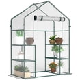 thumbnail image 1 of Outsunny Mini Greenhouse, Walk-in Greenhouse with 4 Shelves, Roll-Up Door, 1 of 10