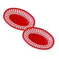 thumbnail image 1 of Oleegame 2PC Kitchen Plastic Vegetable Washing Basket Double Layer Fruit Plate Vegetable Basket Multifunctional Storage Basket Red, 1 of 7