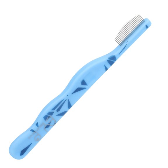 Peigne pour Animaux Peigne de Massage en Acier Inoxydable Tête Ronde Dents Fines Manche en PP Nettoyage Facile Anti-Puces pour Chiens Chats Taches de Déchirure Toilettage du Visage