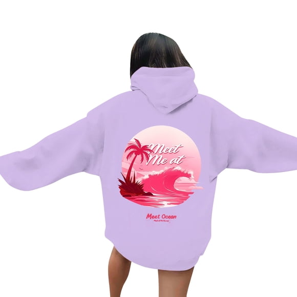 WZXFASHION Women's Puff Hoodie Oversized Sweatshirts Pullover Hoodies Fleece Sweaters Long Sleeve With Pockets Up To 50% Off pullover zip up hoodie