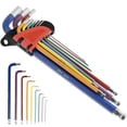 thumbnail image 3 of 9Pcs Metric Allen Key Set Metal Hex Key Allen Wrench Set 9 Sizes Chrome Vanadium Steel Long Arm Hex Key Kit with Ball End and Color Coding for Repair Furniture Car Bike Toy, 3 of 11