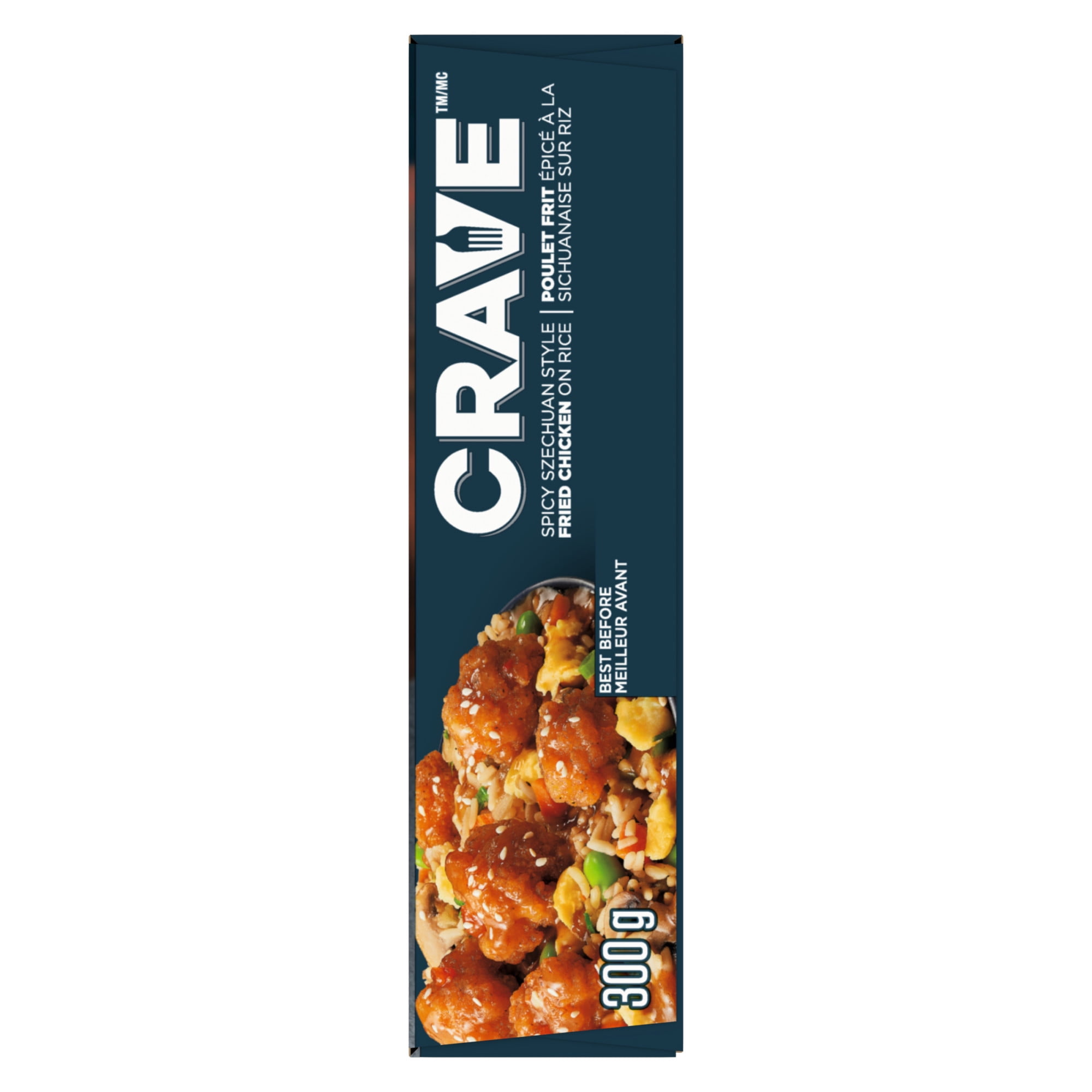 CRAVE Spicy Szechuan Style Fried Chicken on Rice Frozen Meal, 300 g Box, CRAVE Spicy Szechuan Style Fried Chicken on Rice Frozen Meal, 300 g Box