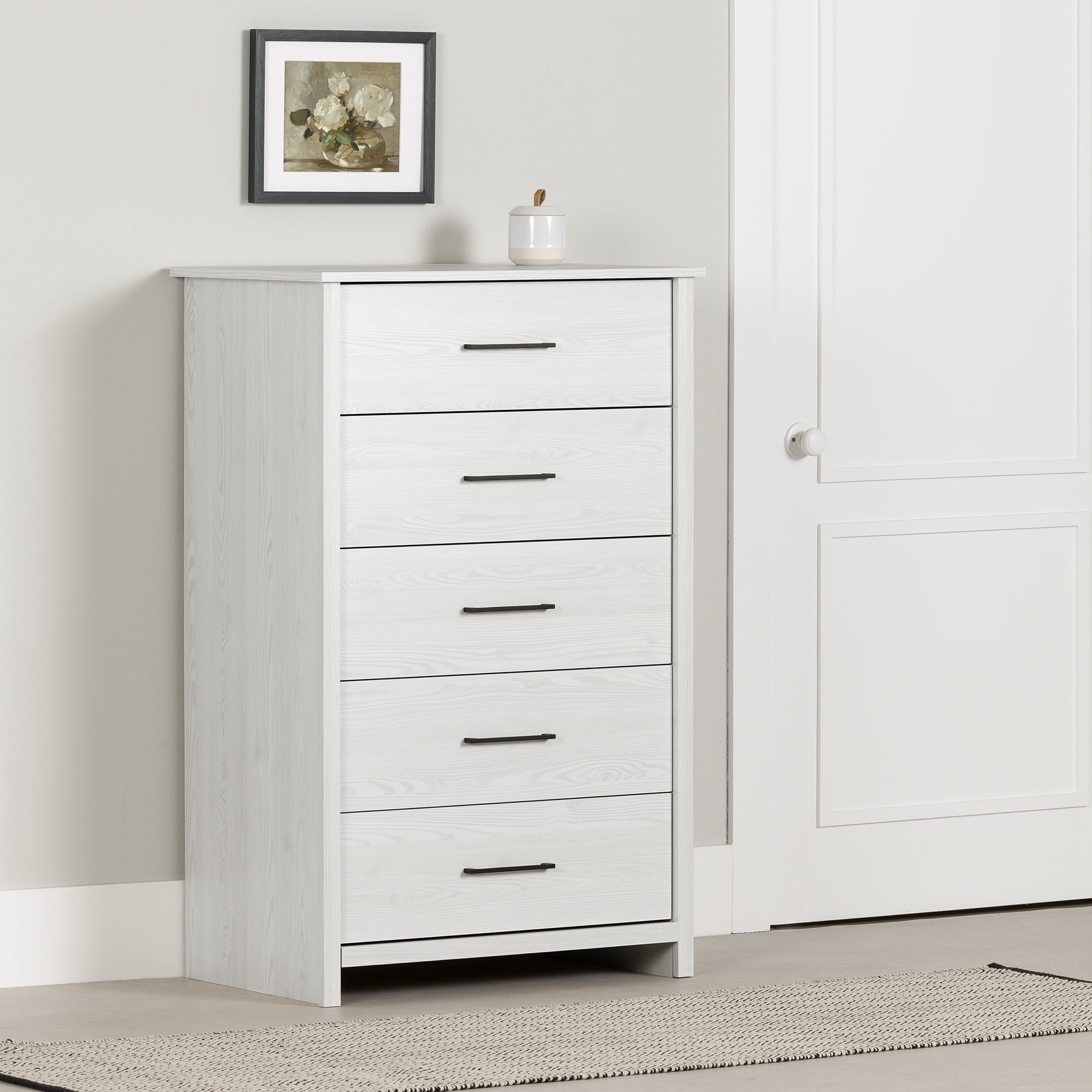 South Shore Fernley 5-Drawer Chest for Adult, in White Pine