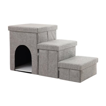 jinwen Dog Stairs 3 Step Foldable Pet Stairs Cat Dog Steps for Car Small Dogs Puppy