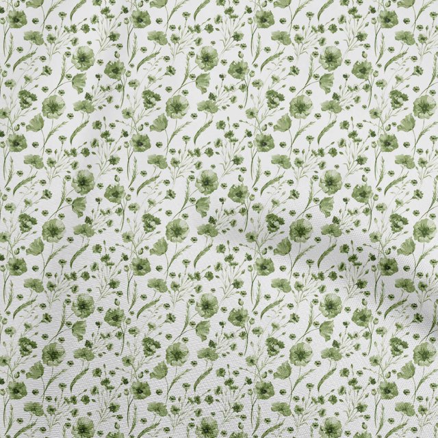 oneOone Tissu Polyester Spandex Vert Clair Matériel de Robe Florale Tissu Imprimé Tissu au Mètre 56 Pouces de Large