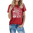 thumbnail image 4 of RKSTN Hauts pour Femmes Saint-Valentin Cœur d'Amour Lettres Imprimées Mode Blouse Confortable Hauts Tempérament Couleur Unie Col Rond Manches Courtes Hauts, 4 of 5