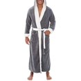 thumbnail image 1 of Men Long Hooded Bathrobe Dressing Gown Soft Nightgown Sleepwear, 1 of 2