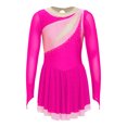 thumbnail image 2 of Miaeowve Robe de Patinage Artistique pour Filles, Robe Justaucorps de Ballet de Patinage à Roulettes, Costume de Performance de Danse, Rose Vif 10, 2 of 6