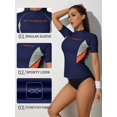thumbnail image 3 of Chemise de Protection Solaire pour Femmes Surf Manches Courtes Rush Guard Camping Sport, 3 of 6