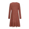 thumbnail image 4 of cfhntfmh Robe Chandail à Manches Longues pour Femmes Robe Mini en Tricot Doux à Manches Longues Décontractée d'Automne Col Rond Robe Moulante Côtelée, 4 of 6