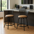 thumbnail image 2 of Homy Casa Set of 2 Adjustable Counter Height Stools with Faux Suede Seat and Hollow Back Design, 2 of 10