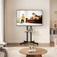 thumbnail image 2 of Yaheetech Adjustable Mobile TV Stand Cart with Wheels, Shelf, Cable Management, Black, 2 of 7