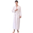 thumbnail image 1 of LNWUY Men's Long Sleeve Waffle Robe Quick Dry Soft Comfortable Loose Long Bathrobe Kimono Nightgown Home Lounge Pajama Robe White XXL, 1 of 4