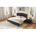 thumbnail image 3 of Noble House Queen Platform Bed with Headboard,Wooden Slat Support Legs,No Box Spring Needed,Black, 3 of 12