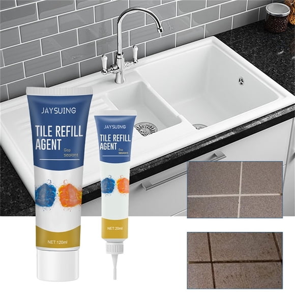 Yunuuuoa Tile Grout Repairs Filler Tube, Fast Drying Grout Renewer for Tiles Cleaner Sealer, White Grout Line Restorer for Bathroom Kitchen Floor Wall